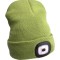 EXTOL LIGHT caciula, verde, tricotata, cu lanterna frontala LED deta?abila, 4?45 Lumen; acumulator Li-ion reincarcabil USB, 3 func?ii (100%-75%-50% lu