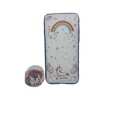 Husa apple iphone 6 plus/6s plus multicolor model unicorn + suport inclus, Flippy