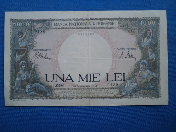 1000 LEI 10 SEPTEMBRIE 1941 /UNC