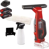 Einhell BRILLIANTO PXC + Twinpack CB + 4514095 - Aspirator pentru geamuri 280 mm 0.1 l accesorii + Set 2 acumulatori si incarcator Li-Ion 18 V 2.5 Ah