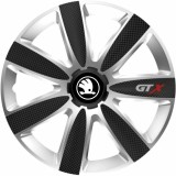 Set 4 Capace Roti GTX Carbon Gri-Negru R14, Pentru Skoda Nou, Autohelix MSA