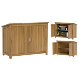 Outsunny Magazie pentru Unelte cu 2 Uși, 2 Rafturi și Acoperiș &Icirc;nclinat, 110x50x85 cm, Maro | Aosom Romania