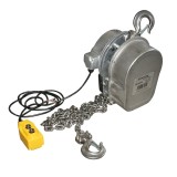 Palan electric inox 380V, 500W cu lant 3m, sarcina maxima 1000 kg, carlig cu siguranta Breckner Germany