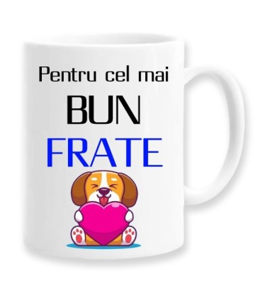 Cana alba personalizata &amp;quot;Pentru cel mai bun frate&amp;quot;, INOVATIX&amp;reg;. 330ml foto