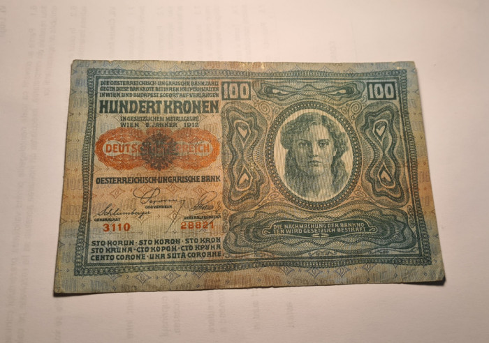 100 Kronen Coroane 1912 Wien