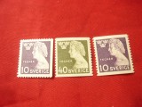 Serie Suedia 1946 - Personalitati Es. Tegner - preot ,2 val. si var. dantelura