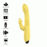 INTENSE - TOKY MULTIFUNCTION VIBRATOR UP &amp; DOWN WITH CLITORAL STIMULATOR YELLOW, INTENSE FUN