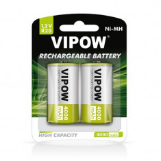 Acumulatori Vipow 1.2 V R20 Ni-MH, 4000 mAh, 2 bucati foto