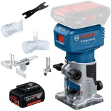 Bosch GLF 18V-8 + GBA - Masina de frezat 6 6.35 8 mm accesorii + Acumulator Li-Ion 18 V 5 Ah