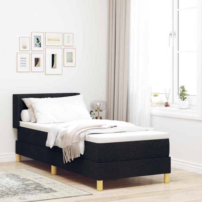 vidaXL Pat cu arcuri Negru și Alb și Negru 80 x 200 cm țesătură 3341323