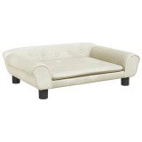 Cumpara ieftin Pat de caini, crem, 70x48x22 cm, catifea