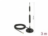 Antena GSM (lora) quadband SMA 5 dBi fixa omnidirectionala cu baza magnetica RG-58 3m exterior, Delock 12418