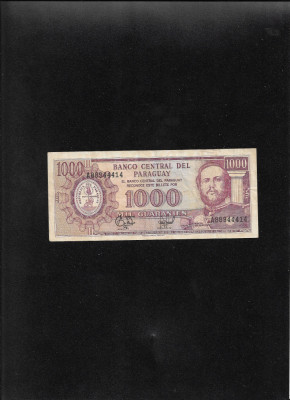 Rar! Paraguay 1000 guaranies 1952(82) seria88944414 foto