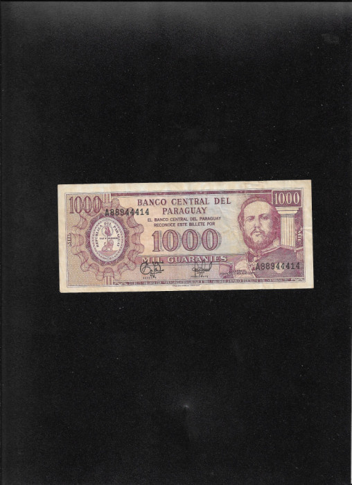 Rar! Paraguay 1000 guaranies 1952(82) seria88944414