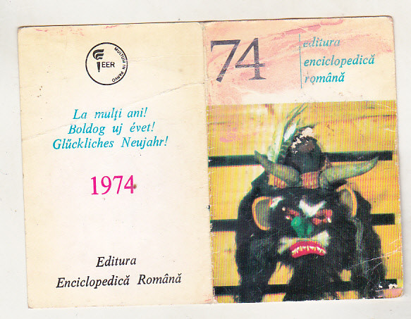 bnk cld Calendar de buzunar 1974 - Editura Enciclopedica Romana