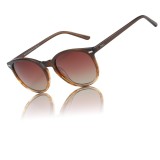 DUCO Ochelari de Soare Polarizați Retro pentru Femei, Design Vintage, Protecție UV400, Cadru din Acetat Ușor 1230 (Cadru Maro Degradat, Lentile Maro)
