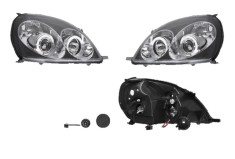 Set faruri tuning TOYOTA YARIS (XP10), 04.1999-03.2003, Taiwan, partea stanga+dreapta, H1+H1; manual; negru, transparent; foto