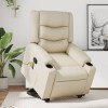 VidaXL Fotoliu rabatabil cu ridicare, crem, piele ecologică 3206556