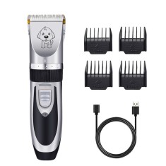 Masina de tuns animale, caini, pisici, APF, Lama ceramica de rezerva, USB, Auriu Negru