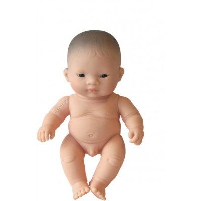 Papusa Bebelus asiatic baietel Miniland 21 cm foto
