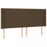 Cumpara ieftin Tablie de pat cu aripioare maro inchis 203x16x118/128 cm textil