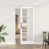 VidaXL Ușă Glisantă cu Set Hardware Alb 73.5x198.5 cm Lemn Solid Pin
