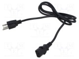 Cablu 3x18AWG IEC C13 mamă NEMA 5-15 mufă 1,5m negru 10A POS