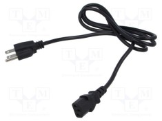 Cablu 3x18AWG IEC C13 mama NEMA 5-15 mufa 1,5m negru 10A POS foto