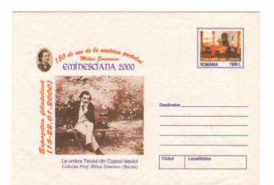 CPIB16984 INTREG POSTAL - EMINESCIANA 2000. LA UMBRA TEIULUI DIN COPOU foto