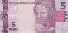 BRAZILIA █ bancnota █ 5 Reais █ 2010 (2017) █ P-253d █ UNC █ necirculata foto