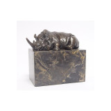 Rinocer-statueta din bronz pe un soclu din marmura SL-67, Animale