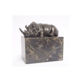 Rinocer-statueta din bronz pe un soclu din marmura SL-67, Animale