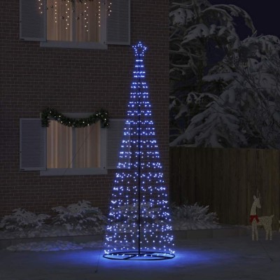 vidaXL Brad de Crăciun LED cu 800 LED cu suport albastru 400 cm Fier 42018764 foto