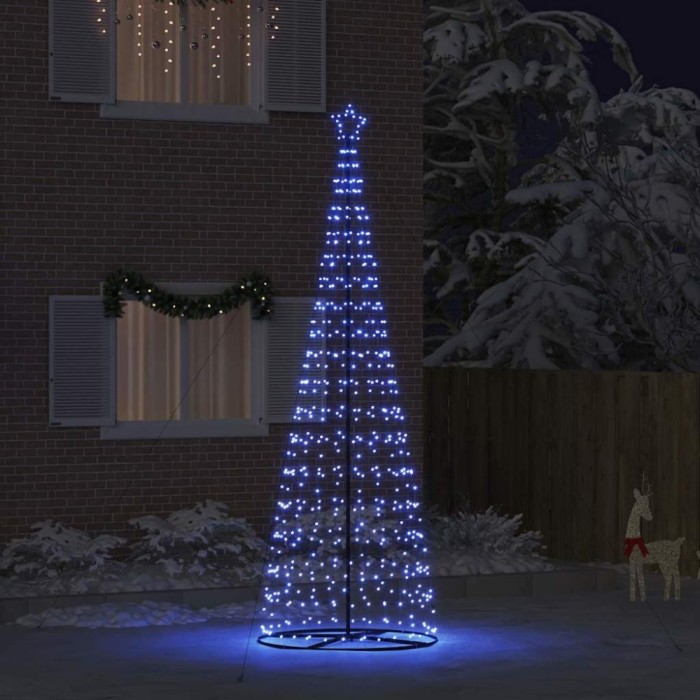 vidaXL Brad de Crăciun LED cu 800 LED cu suport albastru 400 cm Fier 42018764