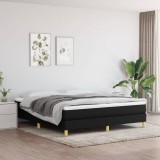 Cumpara ieftin Pat box spring cu saltea, negru, 180x200 cm, catifea