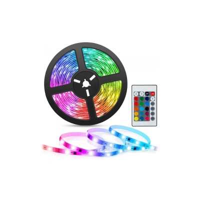 Rola leduri multicolora 5m alimentare+telecomanda foto
