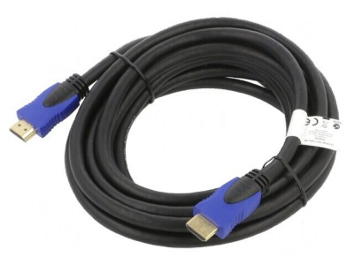 Cablu HDMI 2.0 PVC 4,5m negru cu mufe HDMI pe ambele părți foto