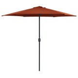 Cumpara ieftin Umbrelă de soare cu st&acirc;lp aluminiu, cărămiziu, 270x246 cm