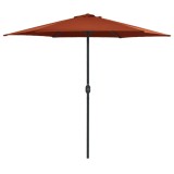 VidaXL Umbrelă de soare cu st&acirc;lp aluminiu, cărămiziu, 270 x 246 cm