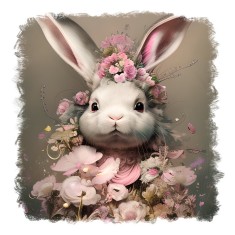 Sticker decorativ Iepure, Roz, 55 cm, 11369ST foto