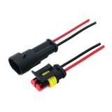 Set conector auto etans 2 pini, superseal, 12V 24V, mufa tata-mama cu fire pentru instalatii auto (OKN428-11-2)