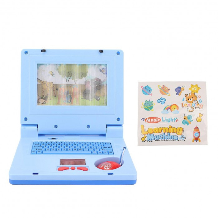 Laptop de Jucarie cu Sunete si Lumini, Plastic, 20 cm, Albastru
