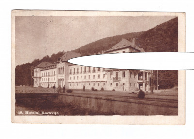 CP Slanic Moldova - Hotelul Racovita, interbelica, circulata 1949, stare buna foto