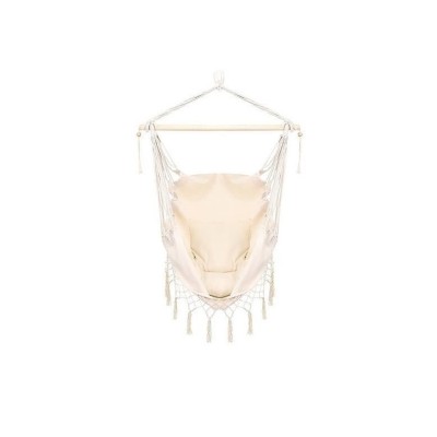 Hamac tip scaun, cu 2 perne, bej, max 100 kg, 100x130 cm foto