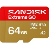 Card Memorie microSDXC SanDisk Extreme GO Android A2, 64Gb, Clasa 10 / UHS-1 U1 SDSQXGN-064G-GN6MN
