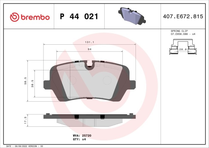 BREMBO P 44 021 PRIME LINE set placute frana disc