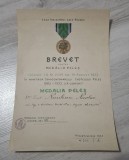 Brevet pt Medalia Peles 1933