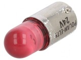 Lampă LED roșie BA9S 24V 24VAC