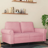 vidaXL Canapea cu 2 locuri, roz, 120 cm, catifea