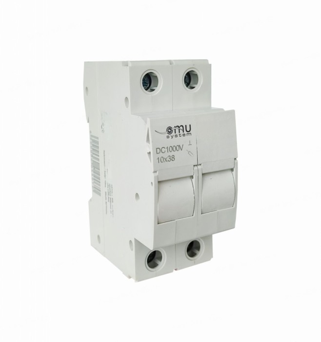 Soclu port fuzibil 10X38 DC1000V 2P 2 poli siguranta fuzibila cilindrica